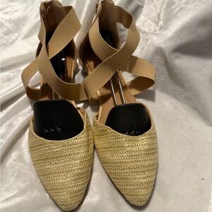 Tan strap flats